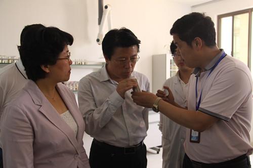 2010年6月8日，城阳区委常委、副区长江敦涛(中)来公司视察工作